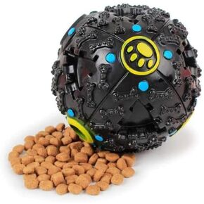 Fetch Balls for Dogs,Durable Squeaky Fetch Ball Toy for Small,Medium,Large Aggressive Chewers,Kong Extreme Dog Toy Ball,Non-Toxic Hard Rubber Ball Feeder for Dogs (Black, Large)
