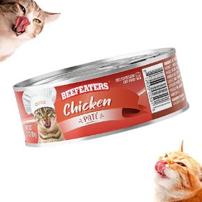 Beefeaters Cat Treats - Salmon Pate 3oz, Case of 24 | Nutrient-Rich Wet Cat Food, Essential Vitamins & Taurine, No Artificial Additives | Supports Immune System & Vision | Training Treats