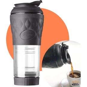Portable Coffee & Tea Maker - Thermal Coffee & Tea Infuser, French Press, Single Serve Coffee Maker, BPA Free - Home & Kitchen Accessories & Utensils - 12 fl oz, Black