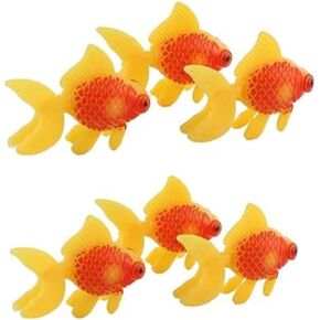 6 Pcs Gold,orange Artificial Aquarium Fishes Fake Fish Plastic Fish Aquarium Moving Fishes Ornament Decoration Orange Goldfish for Aquarium Fish Tank Aquarium Décor Thematic Ornaments Décor(ZS286)