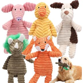 5 Pack Squeaky Plush Dog Toy Assortment Cute Animal Dog Toy Value Bundle Puppy Toys Dog Toys for Small Medium Large Dogs Teething Chew Toys