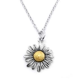 Sterling Silver Daisy Charm Necklace, 18"