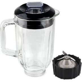 Replacement Parts 5-Cups Glass Jar with blade and cap,Compatible with BLACK&DECKER 10-Speed Blender BL2010BPA/BL2010BP/ BL2020S/ BL-2020/ BL2010BG