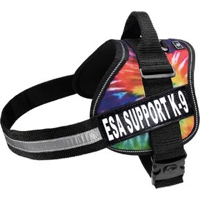 Emotional Support Dog Vest Nylon no-Pull ESA Dog Vest Comes with 2 Reflective ESA Support K9 Interchangeable Patches. Fully Adjustable Reflective Straps with top Handle. XXS-XXL in 3 Colors.