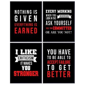 Motivational Quote Wall Art Print Set - 8x10 Office Decor Photo Posters - Inspirational Gift for Entrepreneur, Teacher, Team Coach, Trainer, Basketball, Sports Fans - 8x10 Unframed Pictures