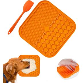 Slow Feeding Silicone Licking Mat with Spatula for Dogs and Cats. Non-Toxic Outdoor Fun Travel Training Calming Anxiety Boredom Relief Suitable for Mixed Healthy Food -Blue Color