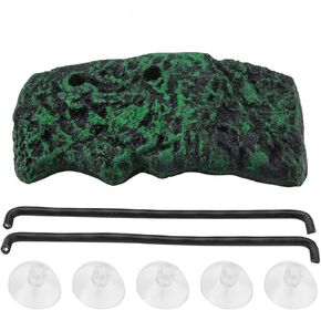 Turtle Basking Platform, Artificial Bark Tortoise Climbing Island Reptile Floating Resting Terrace Stage Reptiles Dock Step Ledge Stone Suction Cups Aquarium Fish Tank Accessory Terrapins