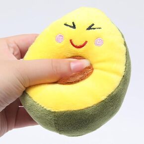 Dog Chew Toy, Avocado Squeaky Dog Toys, Tough & Chew Resistant, Creative Pet Toy, Soft Plush Avocado Shape Tooth Cleaning Dog Chew Toys for Puppy, Small, Middle, Big Dogs Yellow