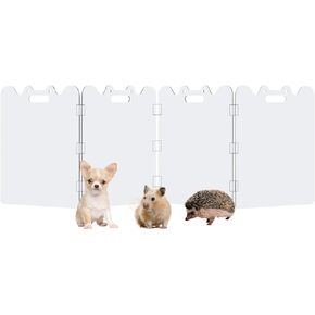 DEARBB Clear Dog Gate,19.68" W×22.83" H Transparent Free Standing Acrylic Dog Gate Indoor,Aesthetics Foldable Puppy Gate for doorways,Doggy Gate for Small Animal,Dog,-6 Panel