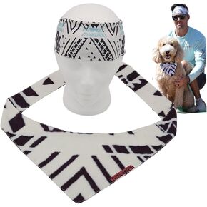 Match your pet Dog Bandana and Headband Set, Sweatbands, Pet Scarf for dogs, pet and man women (Pastel, X-Large)