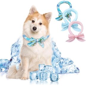 باندانا تبريد الكلاب - عبوة من 3 أوشحة لتبريد الحيوانات الأليفة قابلة للتعديل لفصل الصيف، مناسبة للكلاب الصغيرة والمتوسطة in Kuwait