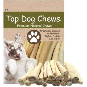 Top Dog Chews - Cow Tails (25 Pack), High-Protein Dog Treats, 100% Naturally Sourced Dog Chew from Free Range Grass-Fed Cattle, Beef Bull Puppy Treats