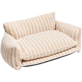 Black and White Striped Pet Bed for Dogs up to 60lbs, Cute Sofa Dog Bed, Size 47.24" x 27.55" x 15.75" (Black/White, XX-Large)