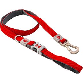 HUGO & HUDSON Mesh Dog Leash 4ft Training Pet Leash with Soft Padded Handle, Orange, 47" x 0.6"