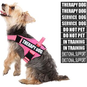 Therapy Dog Vest & 10 Patches Set, Bestalk Reflective Service Dog in Training Vest, No Pull Emotional Support Dog Harness for Small Medium Large Dogs