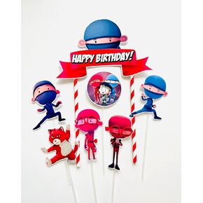 Happy Birthday Hello Ninja Themed Cake Topper
