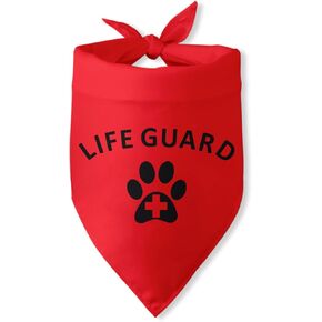 Funny Cute Lifeguard Dog Triangle Bandana Scarf Dog Beach Pool Accessories Summer Security Dog Bandanas Puppy Photo Prop Gifts for Dog Lover