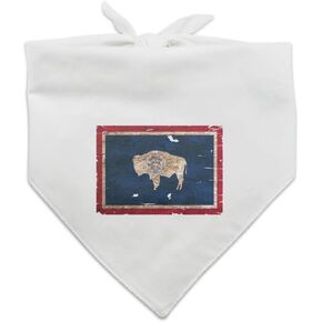 Rustic Distressed Wyoming State Flag Dog Pet Bandana