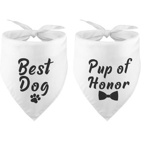 2 Pack Pup of Honor Best Dog Wedding Engagement Dog Bandana Proposal Ideas Dog Wedding Engagement Bandana Announcement Pet Accessories for Dog Lover