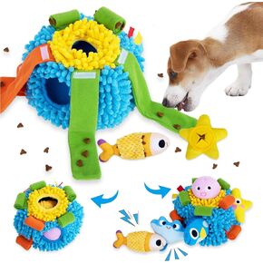 Squeaky Dog Snuffle Toys,Interactive Dog Puzzle Toys,Hide and Seek Plush Burrow Dog Toys for Small Medium Dogs,Enrichment Treat Small Dog Toys Snuffle Mat Puppy Toys for Mental Stimulating Sniffing