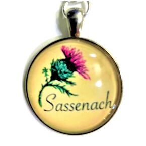OUTLANDER KEYCHAIN, Sassenach, Handmade, Gift Wrapped, Sassenach Jewelry, Outlander Gift, Outlander Merchandise, Key Ring, House Keys, Car, Auto, Fob, Purse Decoration, Scottish Thistle