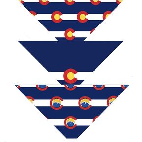 Native Pup Colorado Flag Dog Bandana | 3-Pack | Small or Large Scarf Set| (Large)