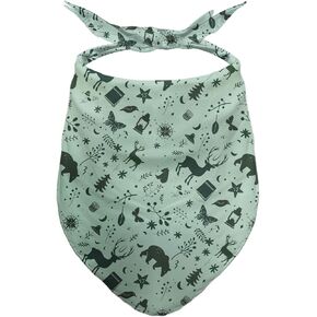 Adventure Themed Bandanas, Sage Green Outdoor Nature Dog Scarf, Accessories for Medium Large Dogs