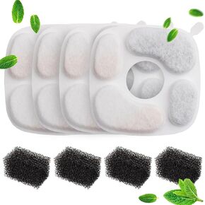 Pet Water Fountain Filter, 4 Pack Cat Fountain Filter Replacement Pre-Filter Sponges Compatible With Veken 67oz/ 95oz/ 135oz Automatic Pet Fountain