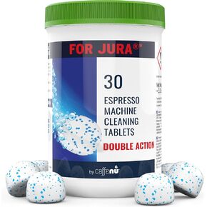 Jura Compatible Cleaning Tablets. 30 Jura Tablets Cleaning. Coffee Cleaning Tablets - Cleans Internal Parts, Portafilter, Inaccessible Areas. Use On All Home & Pro Jura Coffee Machines.