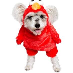 Pet Krewe Large Elmo Costume - Sesame Street Elmo Dog Costume - Fits Small, Medium, Large and Extra Large Pets - Perfect for Halloween, Christmas Holiday, Parties, Photoshoots, Gifts for Dog Lovers