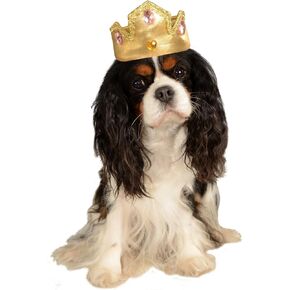 Rubie's 886535 Gold Tiara with Pink Stones Pet Costume Accessory, Medium/Large, Poinsettia