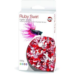Pisces Ruby Red Swirl Betta Jewels 17oz for Siamese Fighting Fish, Betta fish, Goldfish, Guppies