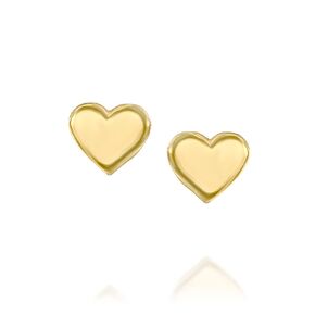Gold Heart Stud Earrings - Designer Handmade 6mm Delicate Post Earrings - Gift For Women