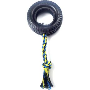 Nature Rubber Pet Toys for Extra Long Interactive Play, Puppy Small Medium Large Dogs Cats Pets with Cotton-Poly Rope,Rubber Tire Chew Toy