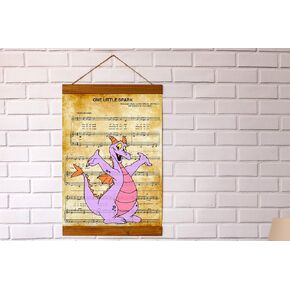 Walt Disney Figment One Little Spark Sheet Music Art Print, Wood Framed Canvas Print Size: 11.8" x 15.7"