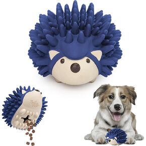 Bella Boo Pets Interactive Dog Toy for Strong Chewers - Freddy The Hedgehog All-in-One Treat Ball + Food Dispensing Slow Feeder Dog IQ Puzzle + Dental Chew Toy for Medium and Large Breed Dogs (Brown)