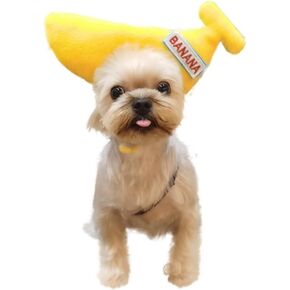 Banana Pet Hat Cap Adorable Pet Funny Hat Rabbit Guinea Pig Headgear Headwear Halloween Apparel Costume Photography Props for Small Animal