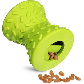 DOITOOL Interactive Treat Dispensing Puppy Toys, Dog Puzzle Toys, Funny Dog Bones for Aggressive Chewers Super Tough Dog Toys for Dogs Toy Bone, Rubber Leaked Dumbbells Dog Chew Toys, Green