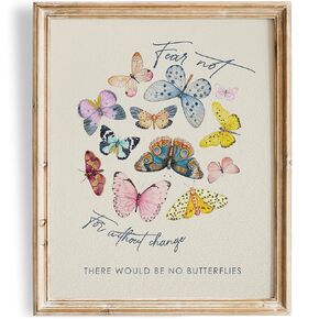 Fear Not Butterflies Art Print - 11x14 (Unframed) | Bedroom Wall Art | Aesthetic Wall Décor | Wall art for Living Room