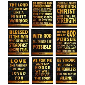 Bible Quote Verse Scripture Wall Art - Christian Wall Decor for Kids Boys Girls Bedroom - Religious Gifts for Women Men - Positive Inspirational Motivational Bible Quotes - Unframed