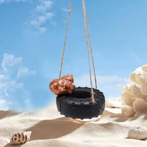 Hermit Crab Tire Swing Toy, Hermit Crab Climbing Toy, Reptile Tank Aquarium Decoration Accessory, Suitable for Small to Medium Sized Hermit Crabs, 3.7 Inches in Diameter