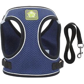 Step in Dog Harness, Vest Harness and Leash Set for Small Medium Dogs, Puppy Harness, Mesh Reflective Dog Harness Vest (Pink, XL)