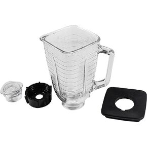HQRP Glass Square Replacement Blender Jar Set, 4.5" Top Compatible with Oster Osterizer Blender Models, 5-Cup, 1.25L Pitcher, 0.33 Gallon Capacity