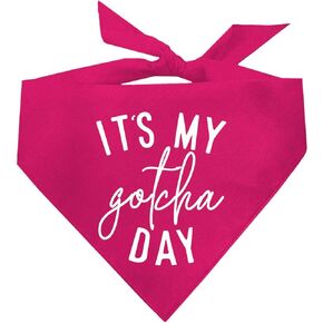 It's My Gotcha Day Dog Bandana (856 Hot Pink, One Size)