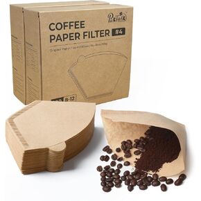 Coffee Filters V60 Coffee Filter Size 02 Cone Coffee Filters 2-4 Cups for Pour Over and Drip Coffee Maker(Natural Brown, 100 Count)