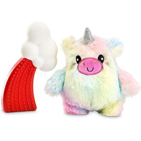Pet Craft Supply Puppy Teething Dental Chew Teeth Cleaning Nylon Bone Squeaky Plush Dog Toys with Super Squeaker Ball 2 Pack Cute Tough Durable for Puppies Small Medium Dogs Aggressive Chewers