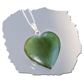 Petite Sterling Silver Necklace with Real Jade Pendant 18" for Women ~ Great Gift Idea from The Dream Store!