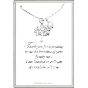 قلادة شجرة الحياة، قلادة هدية الأم في القانون، هدية أم العروس، هدية أم العريس، قلادة شجرة الحياة من الفضة الإسترلينية، هدية عيد الأم للأم (للحمات) in Kuwait