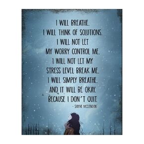 I Will Simply Breathe and It Will Be Okay - Inspirational Quotes Wall Art Print, Modern Typographic Positive Quote Wall Art Decor For Home Decor, Office Decor & Meditation Decor. Unframed- 8x10"