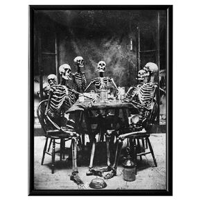 Skeleton Wall Art - Goth Gothic Skull Decor - Skeleton Decor - Halloween Witches Supplies - Zombie Decor - Funny Creepy Scary Photo - Spooky Pagan Gifts - Vintage Whimsigoth Picture - Freak Horror